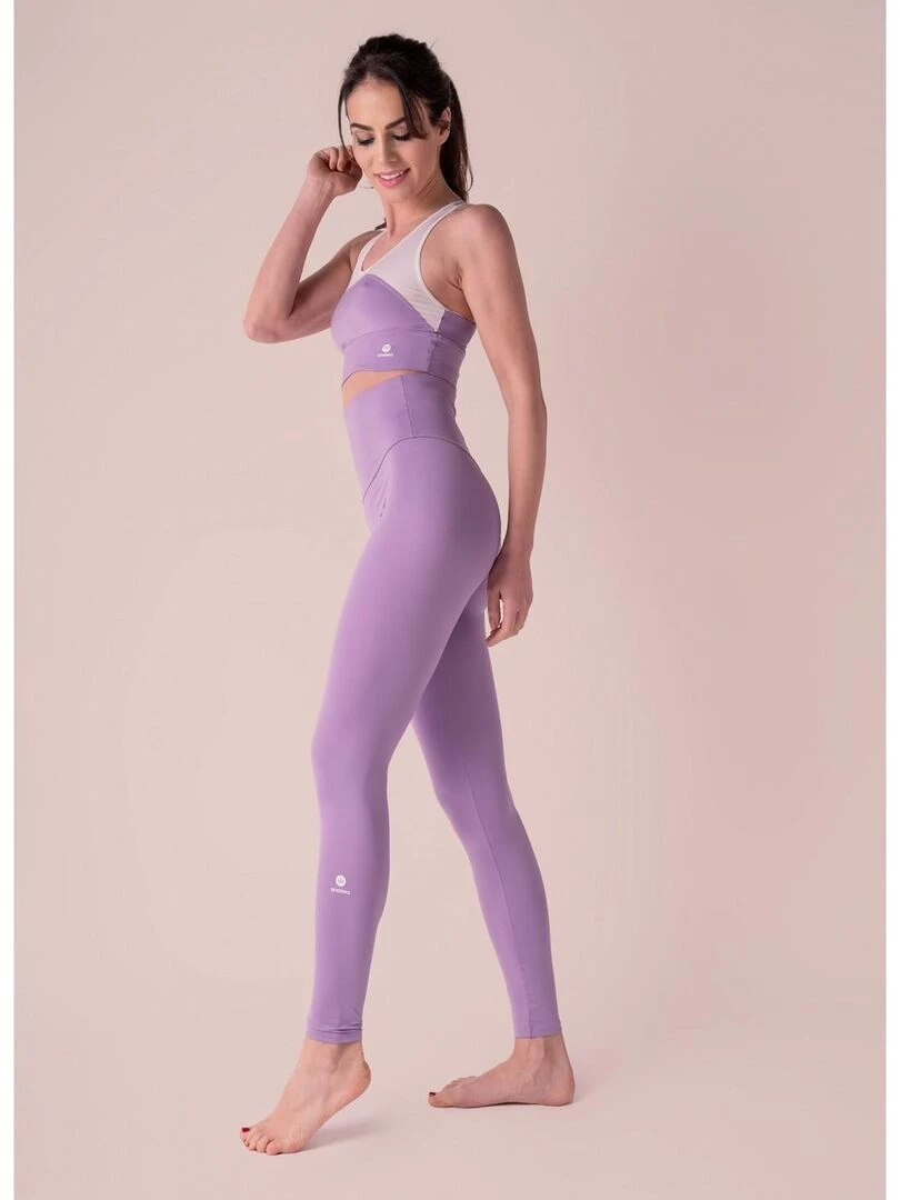 Legging Femme Fitness Taille haute  Natura   Violet clair