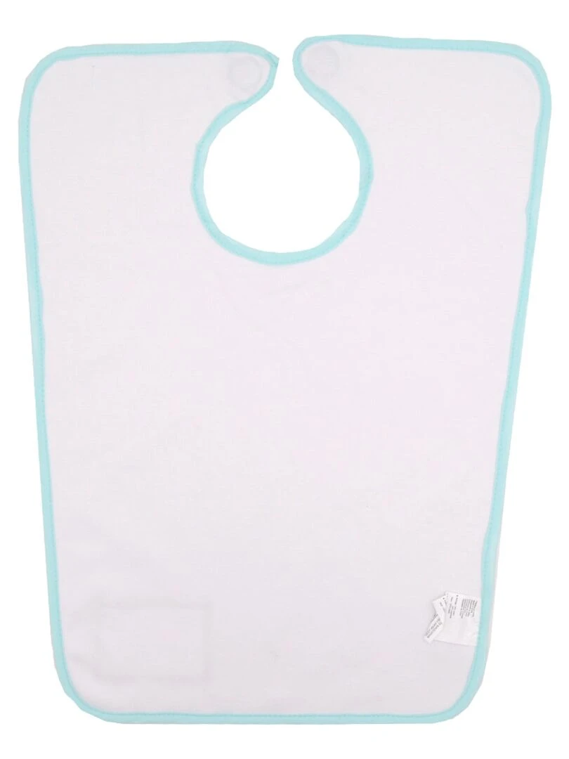 Bavoir maternelle aimanté Blanc et Aqua Blanc