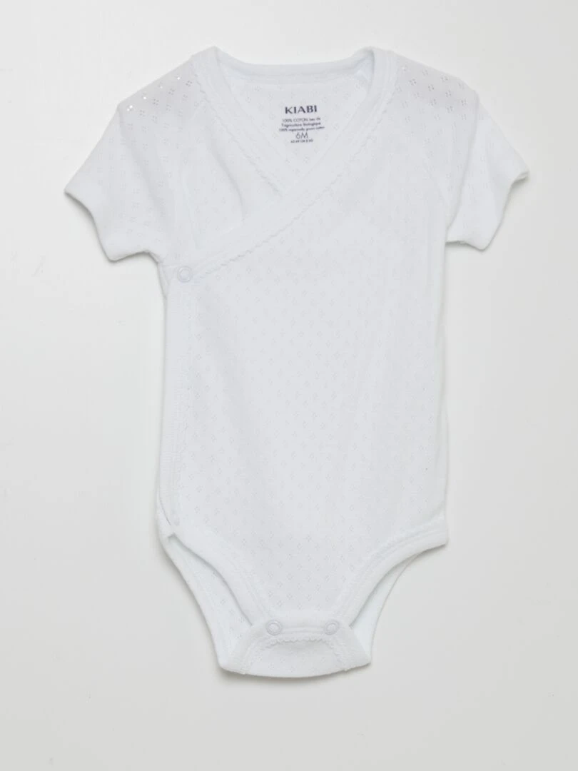 Ensemble body + bavoir + dors bien   3 pièces   BLANC