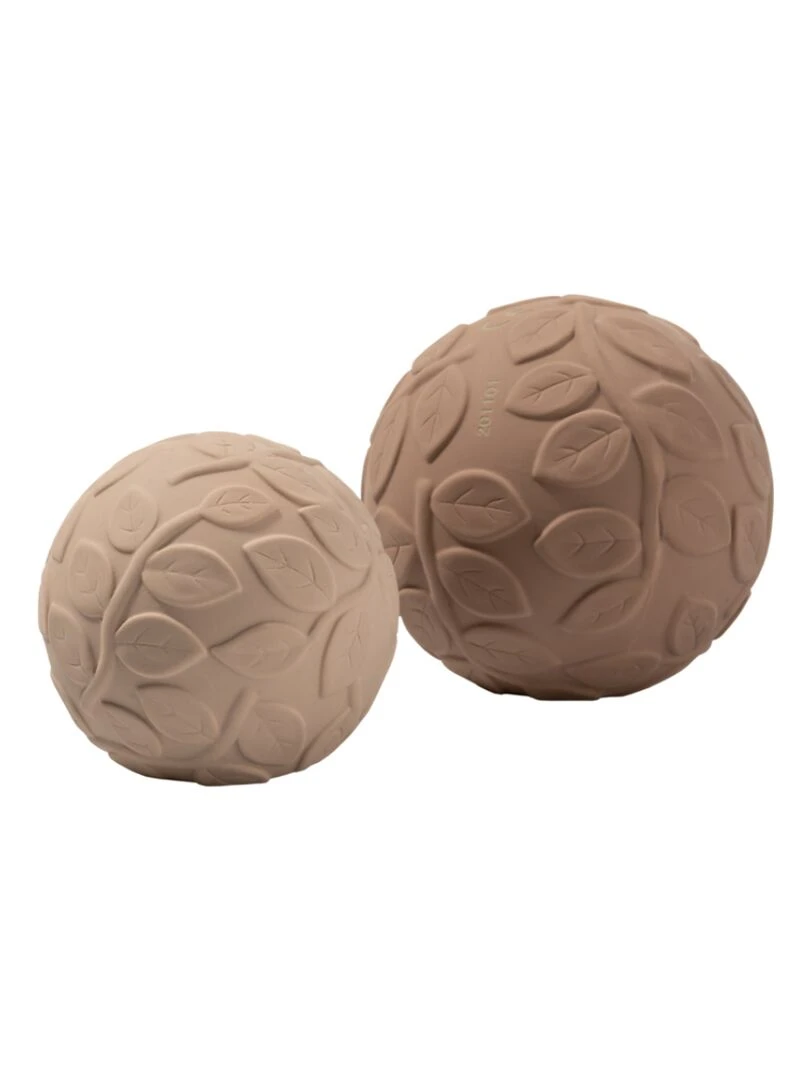 Lot de 2 balles sensorielles en hévéa Earth marrons N/A