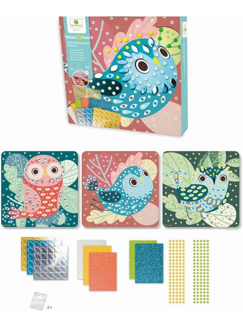 Stick n Fun 3 Maxi Mosaiques   Oiseaux   N/A