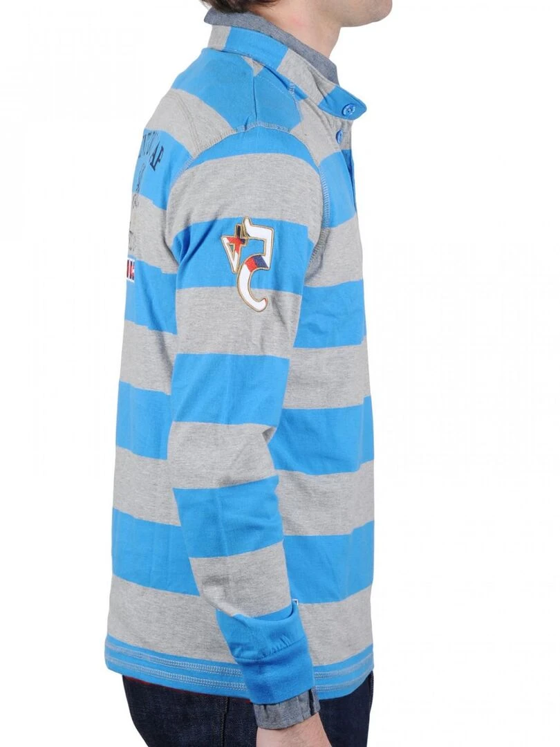 Polo manches longues homme CRASTY   VENT DU CAP   Bleu