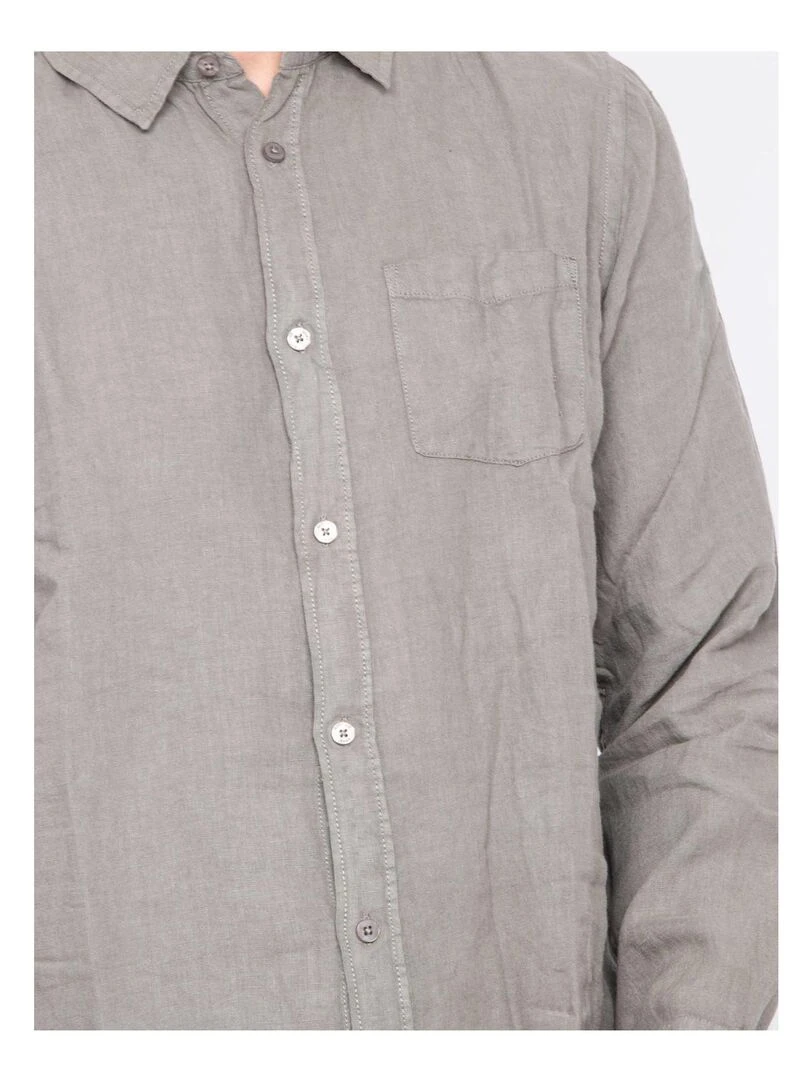 Chemise manches longues pur lin DALAMO   Kaki