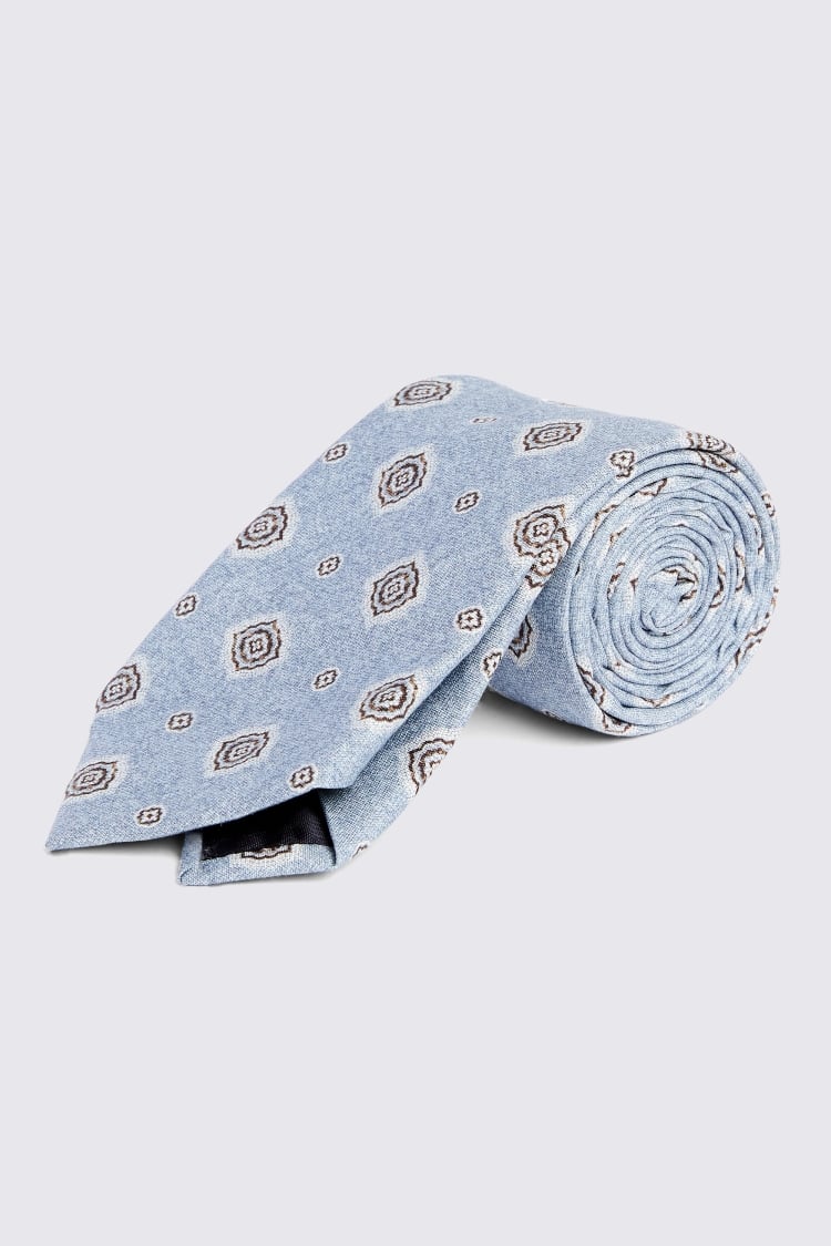 Bottinelli Sky Silk Medallion Tie Buy Online at Moss