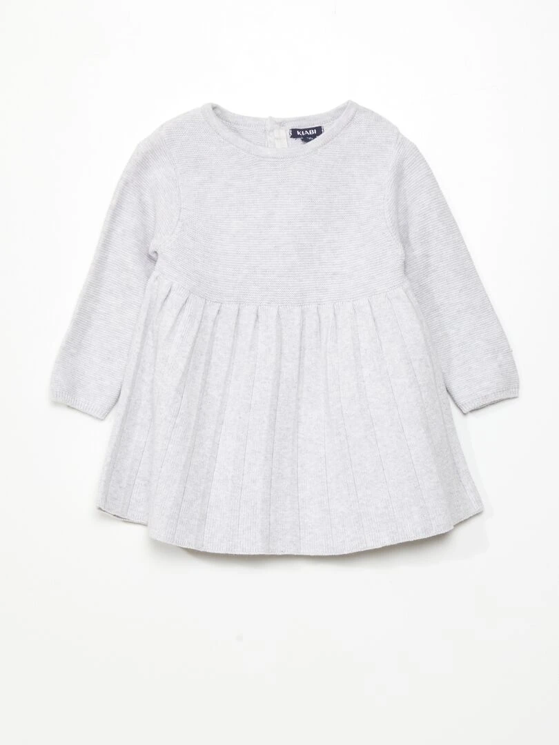 Robe en maille tricot Gris