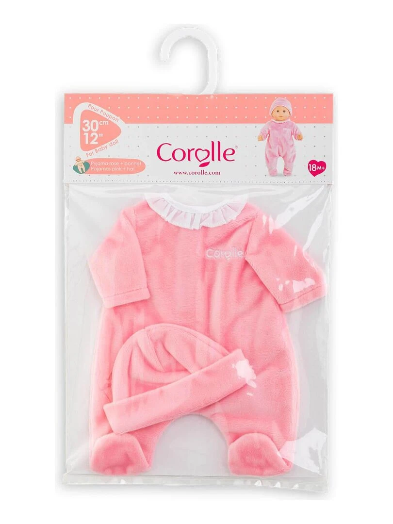 Pyjama rose et bonnet pour poupon 30 cm   N/A