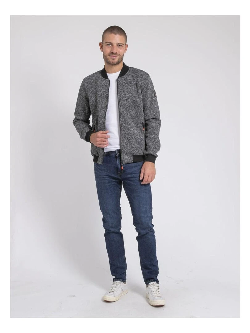 Sweat zippé col montant WALTAREK   Gris
