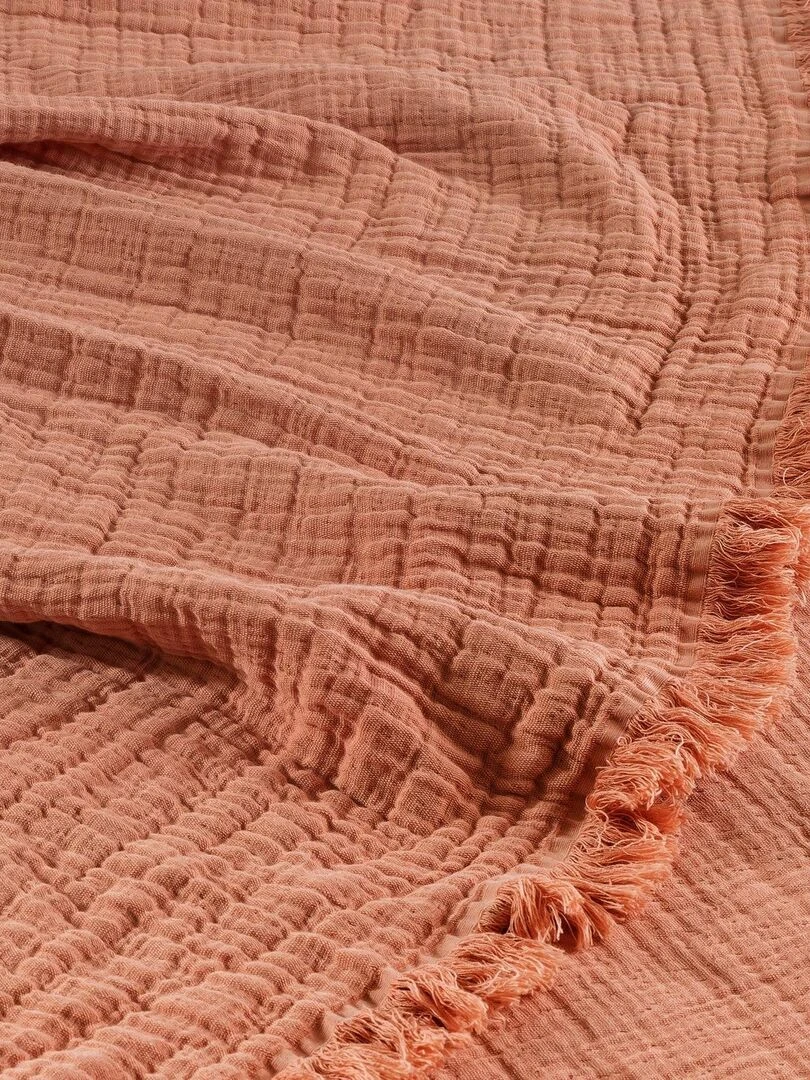 Dessus de lit gaze de coton   Orange