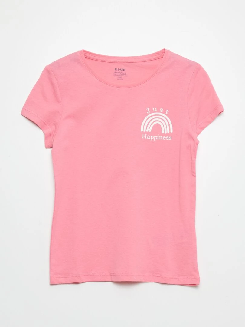 Lot de 3 t shirts imprimés   Rose/bleu/bvert