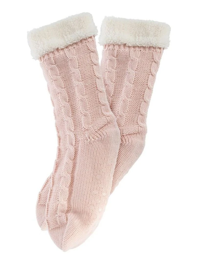 Chaussettes tricot taille unique rose Rose
