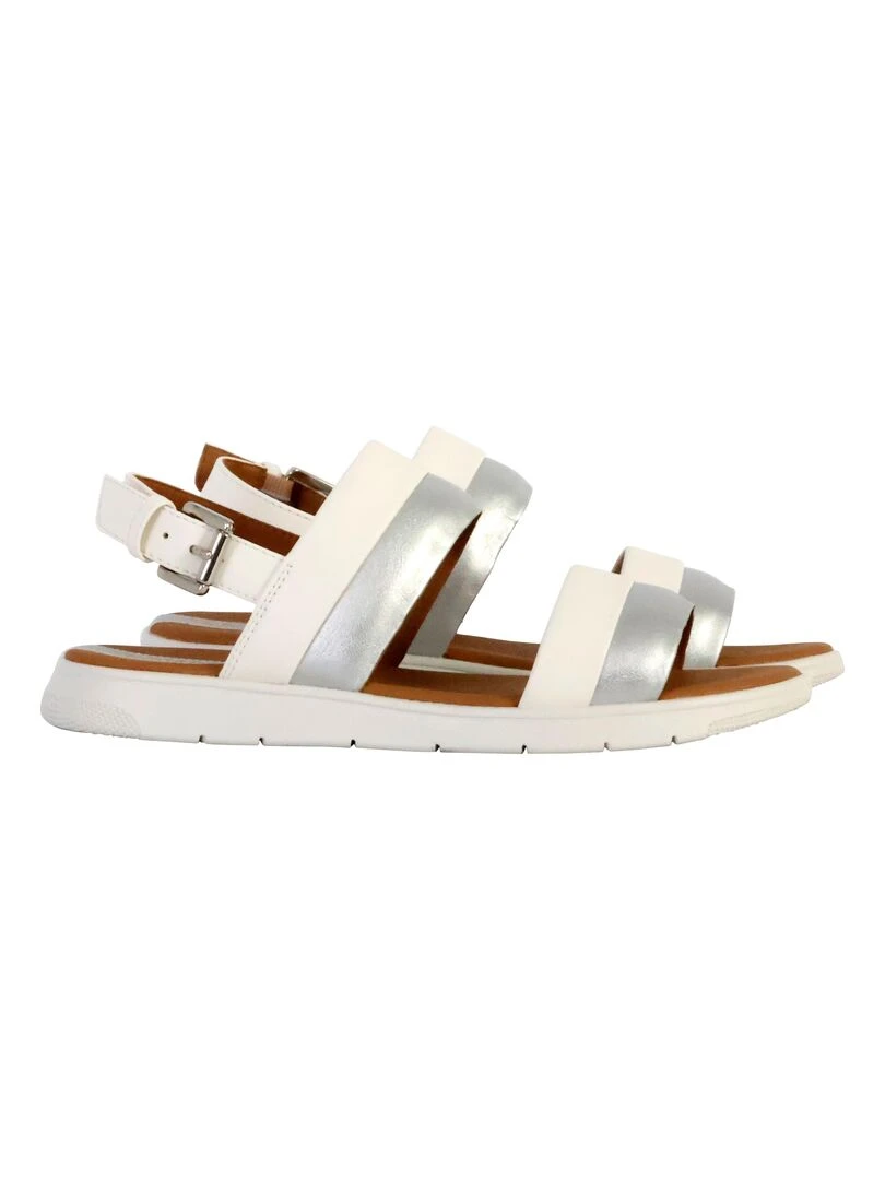 Sandale Cuir Geox Dandara Geobuck Suede   Blanc