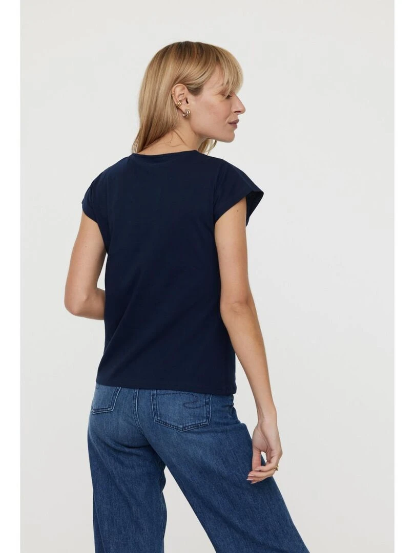 Lee Cooper T Shirt manches courtes coton regular AKIKO Bleu marine