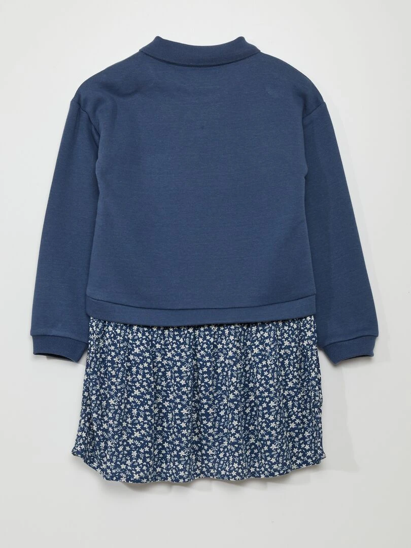 Robe sweat 2 en 1 imprimée   Bleu