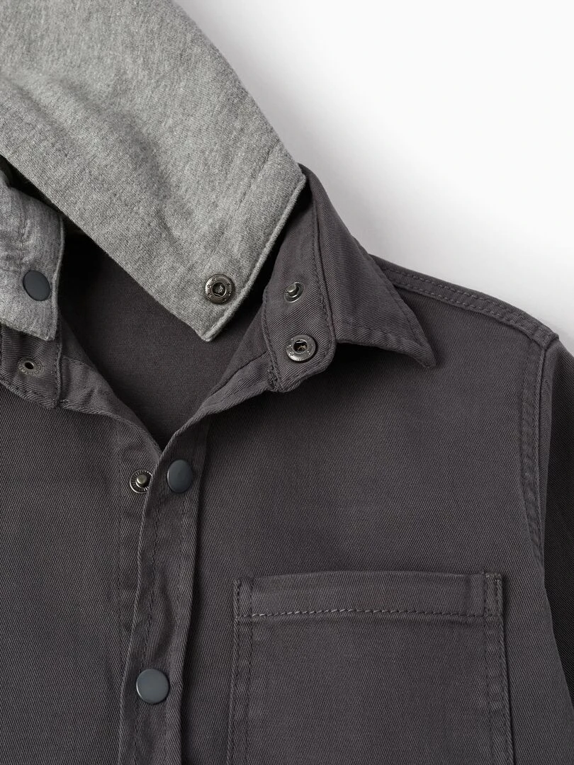 Surchemise avec Capuche pour Garçon manches longues  GREAT GOALS GREAT WORLD   Gris foncé