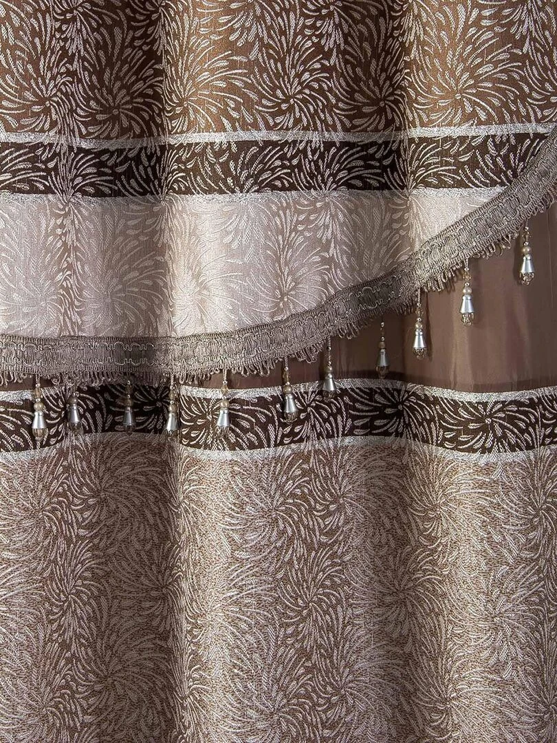 Paire de rideaux occultants à cantonnière Taupe