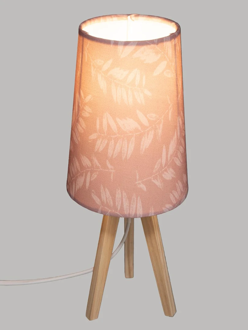 Lampe en bois rose H23.5 cm Rose