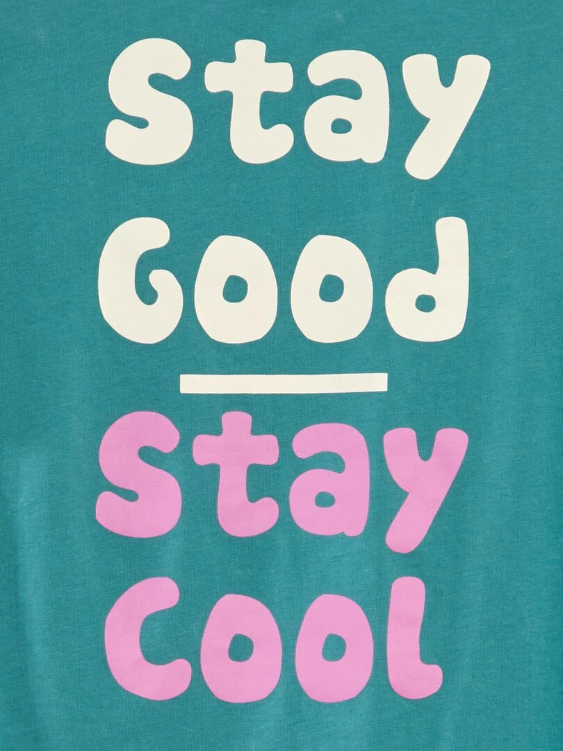 T shirt large imprimé   Bleu