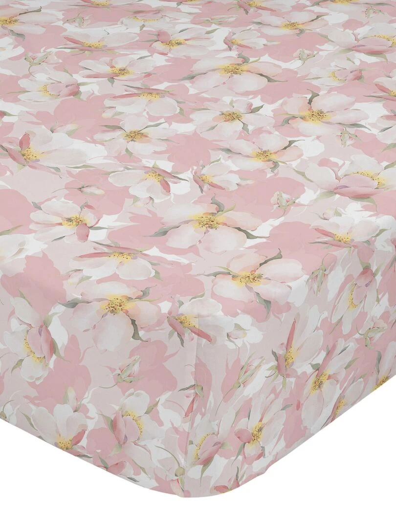 Drap housse Spring blossom "Happyfriday" Blanc