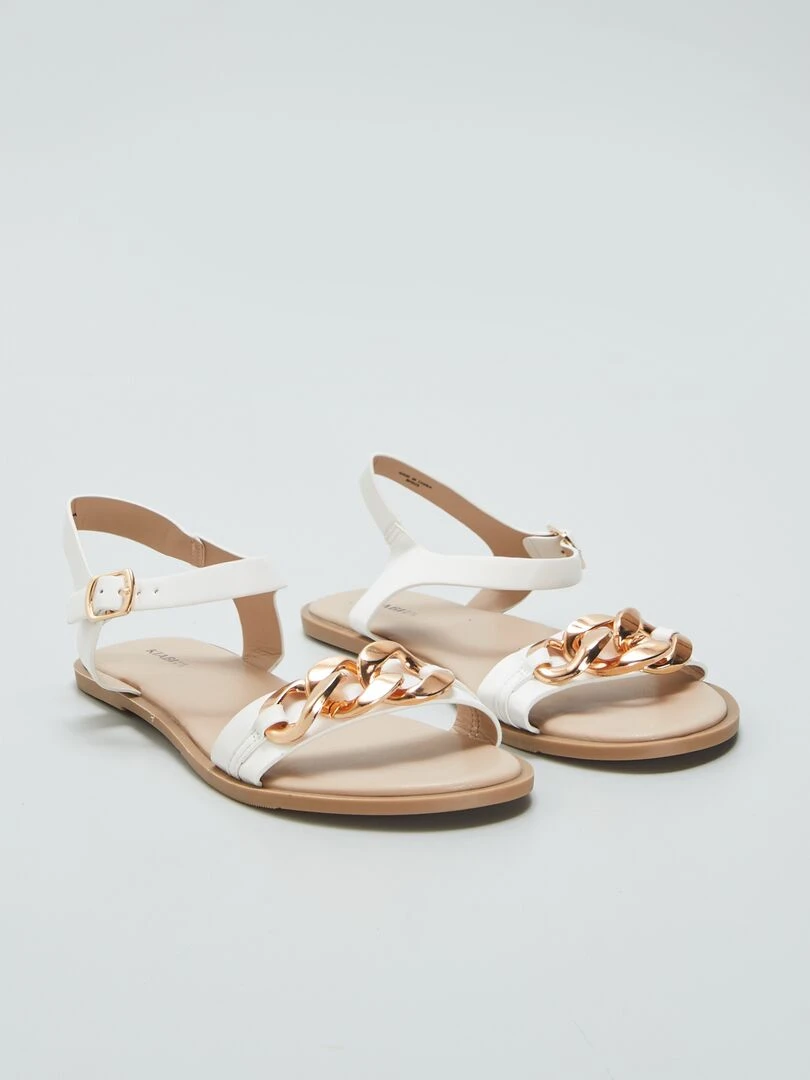 Sandales avec chaîne Blanc