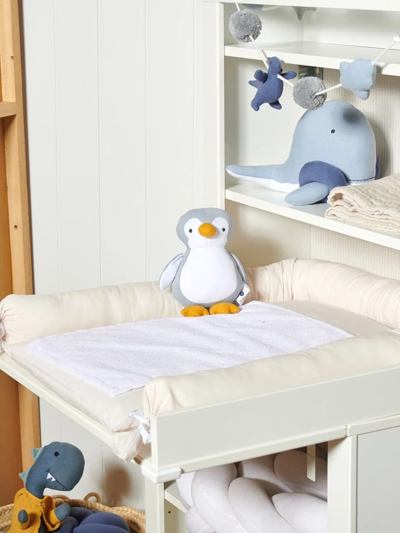 Boîte à musique en coton jersey pingouin Gris
