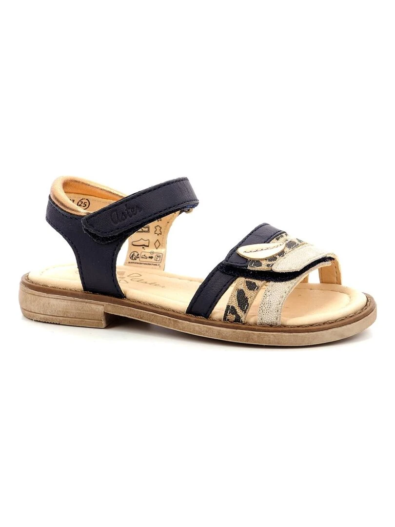 Sandales Cuir Tahety Bleu marine