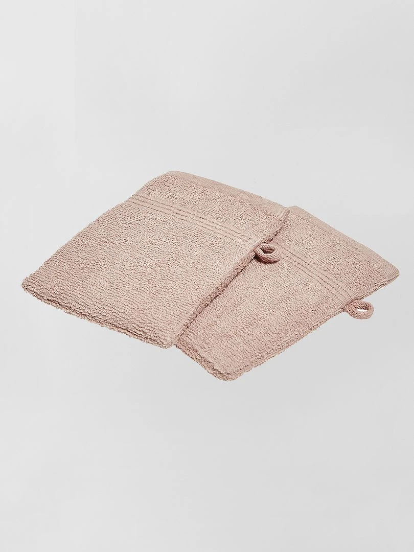 Lot de 2 gants de toilette   rose