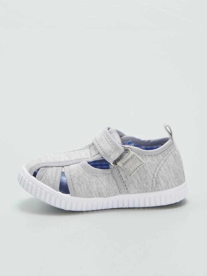 Sandales en toiles à bout fermé   GRIS