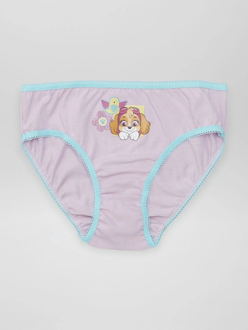 Lot de 3 culottes 'Pat' Patrouille'   Violet/blanc/rose