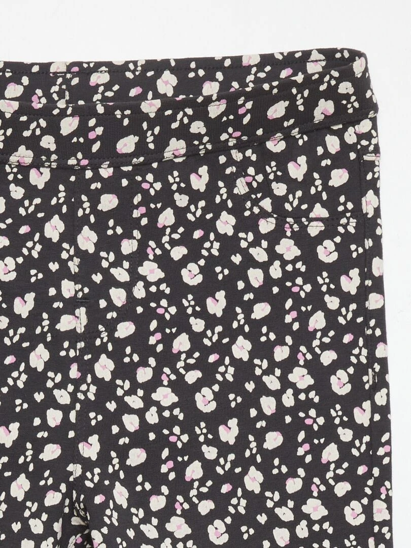 Jegging en maille imprimée Noir