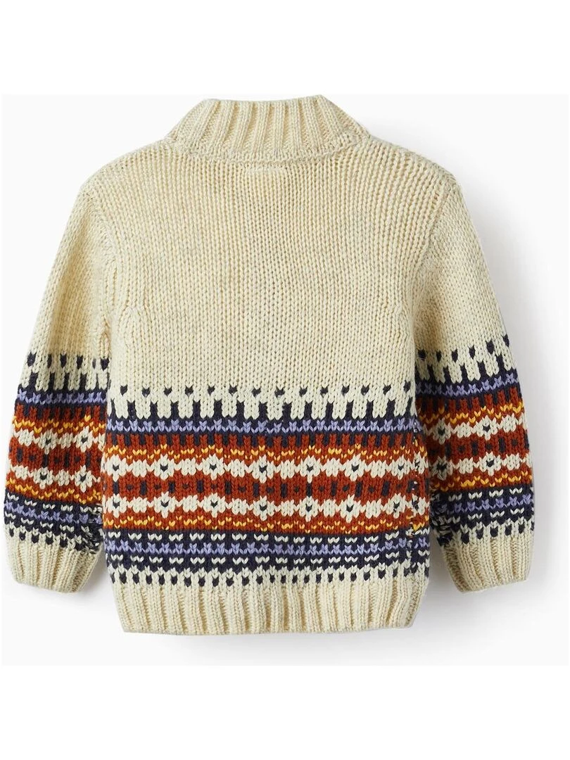 Gilet en Maille Jacquard pour Garçon ACE CLUBS Beige clair