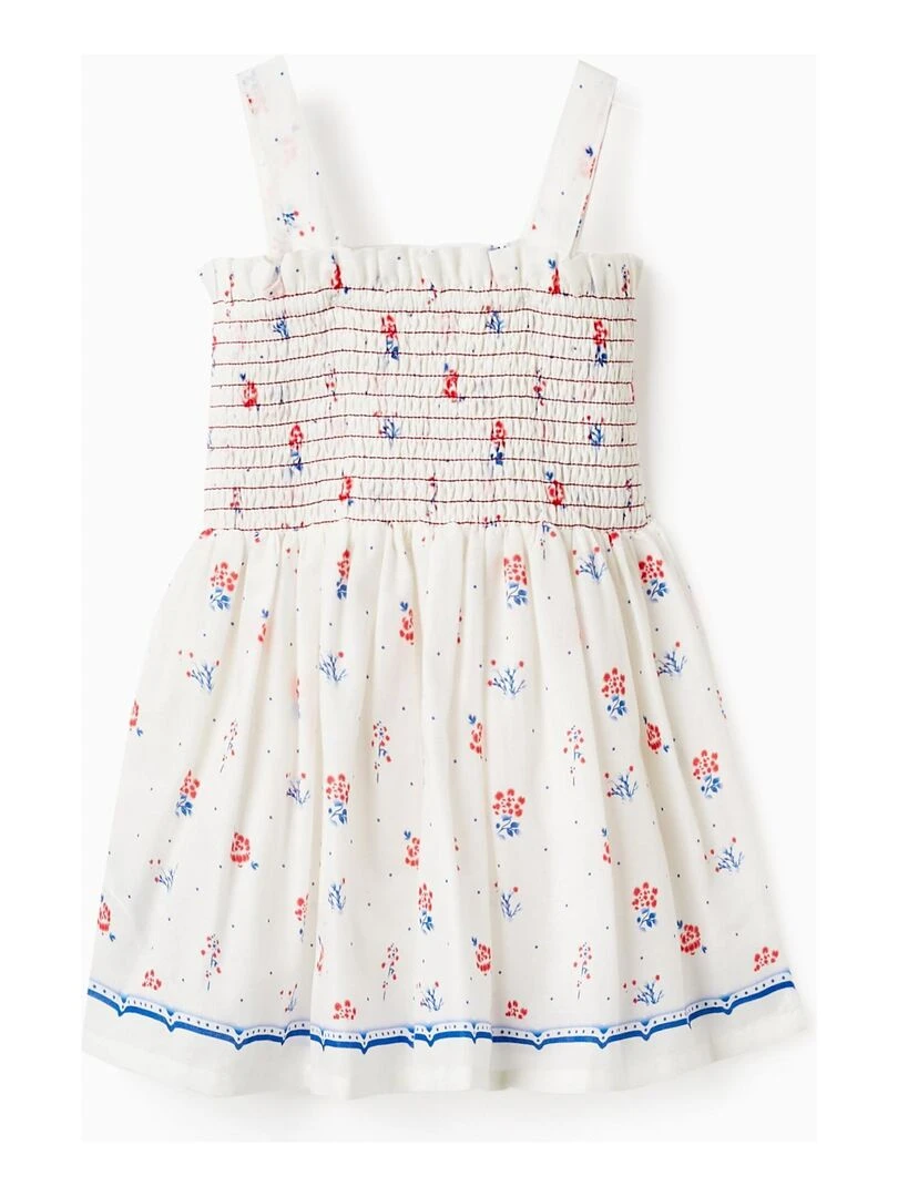Haut Floral En Coton Pour Fille manches courtes PICASSO Beige clair