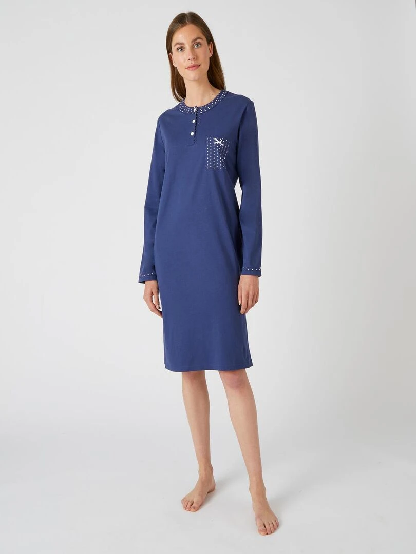 Liquette maille jersey long. 95 cm Damart Bleu nuit