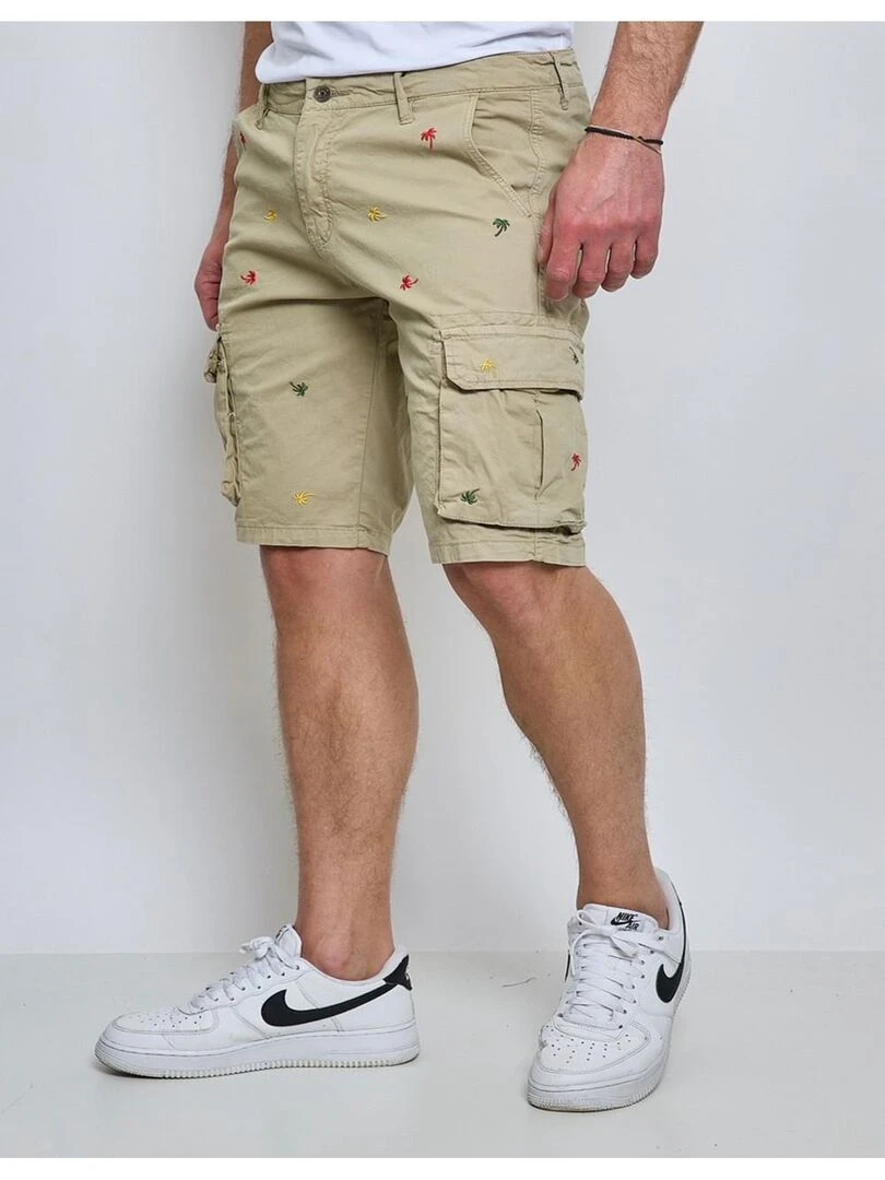 Short Cargo à motifs Kebello Beige