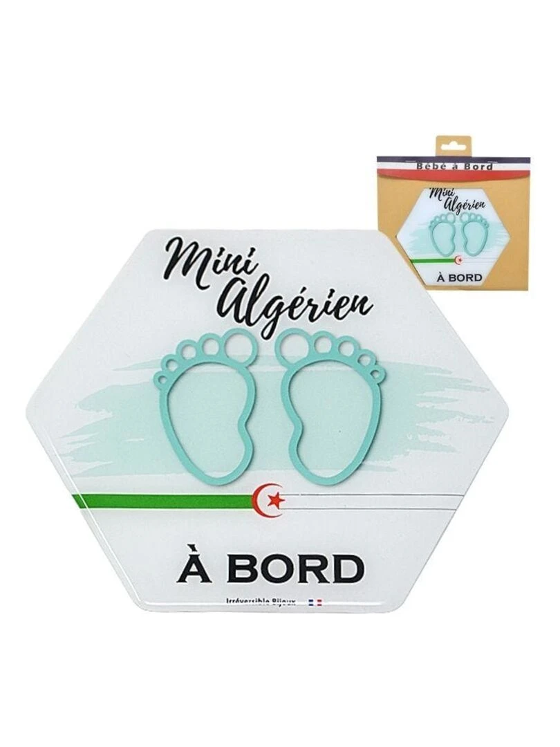 Adhésif / Autocollant bébé à bord Algérien(ne) à bord Bleu Bleu