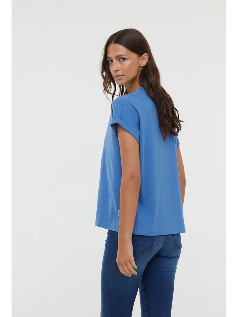 Lee Cooper   T Shirt manches courtes coton loose ALYS MC   Bleu céladon