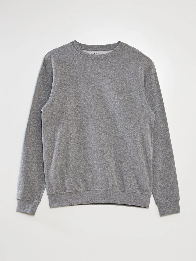 Sweat uni en molleton léger Gris