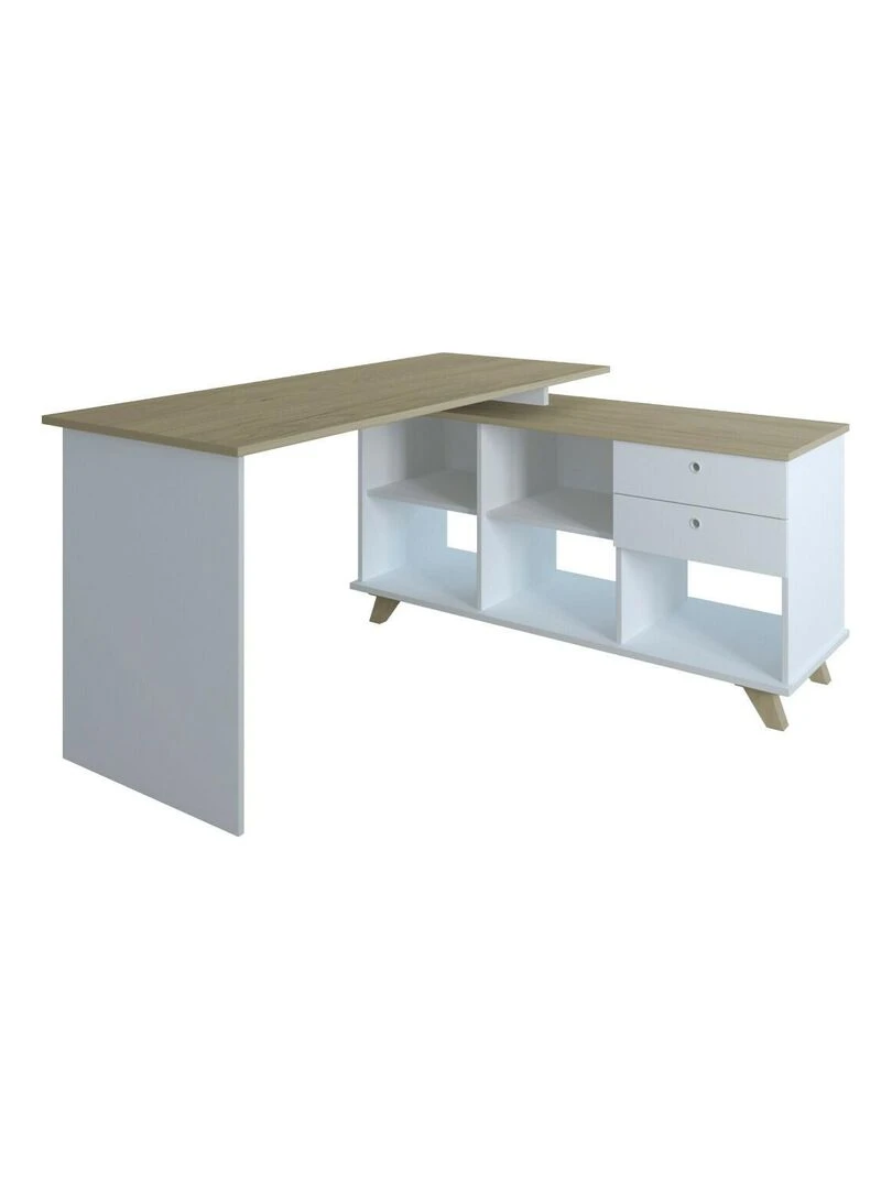 Bureau d'angle Marcus AKITEN RETAIL Blanc Marron
