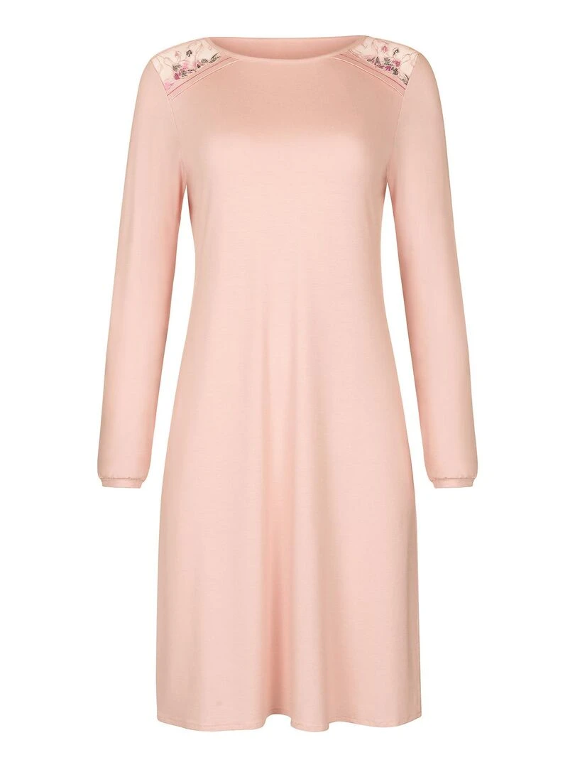 Chemise de nuit manches longues Mirabelle   Rose