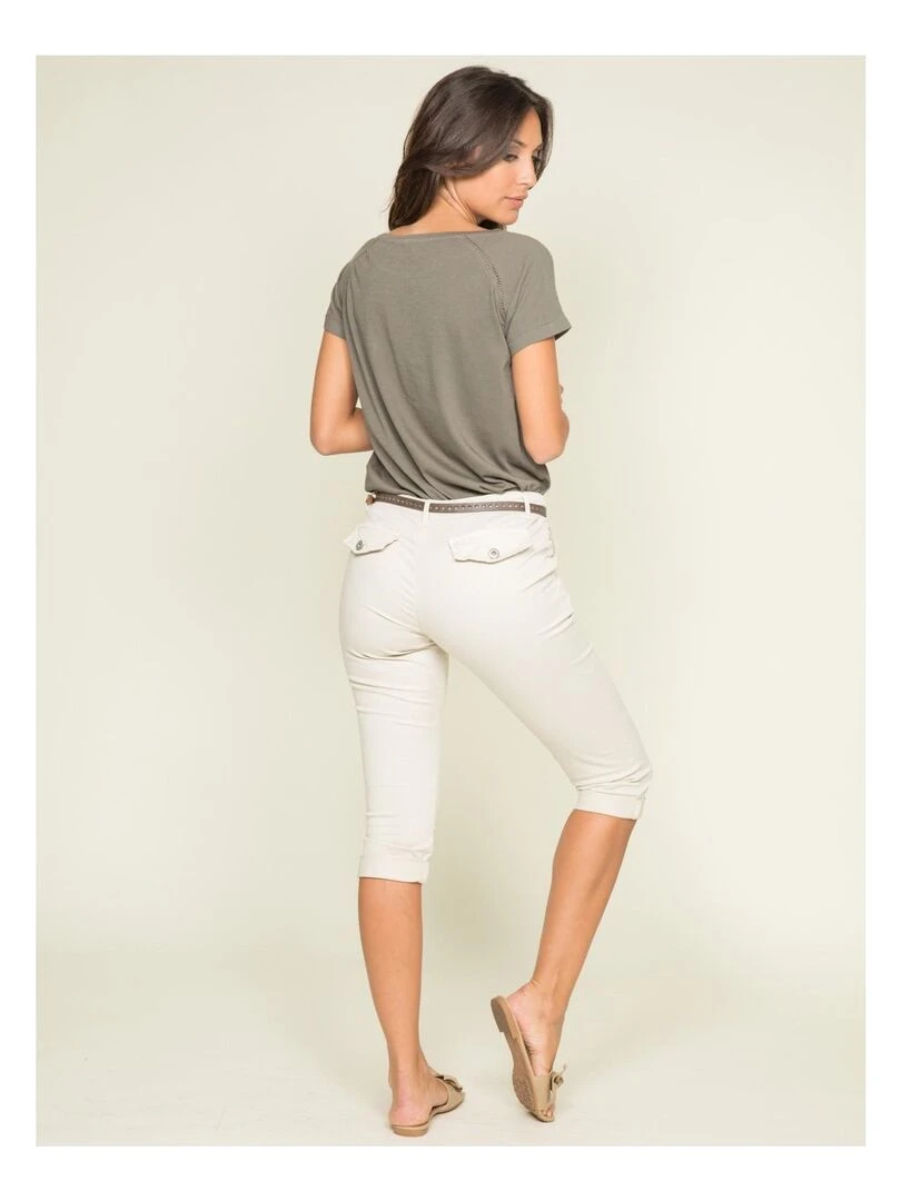 Pantacourt chino XELENA Beige