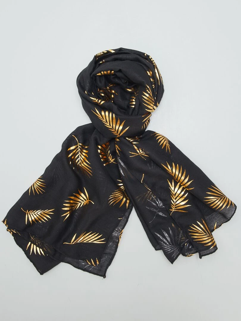Foulard à motifs métallisés Noir