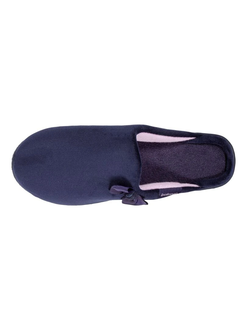 Chaussons mules Talon Femme Marine Nœud Bleu marine