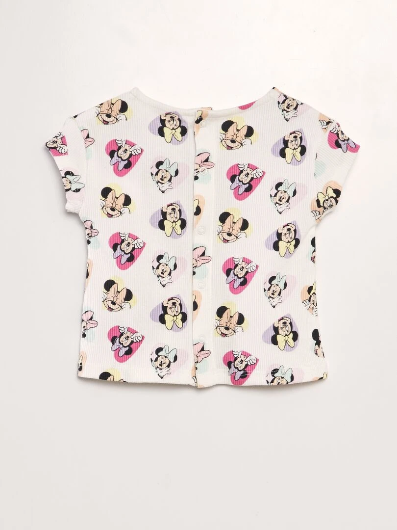 Combishort denim + T shirt imprimé 'Minnie'   2 pièces   Minnie