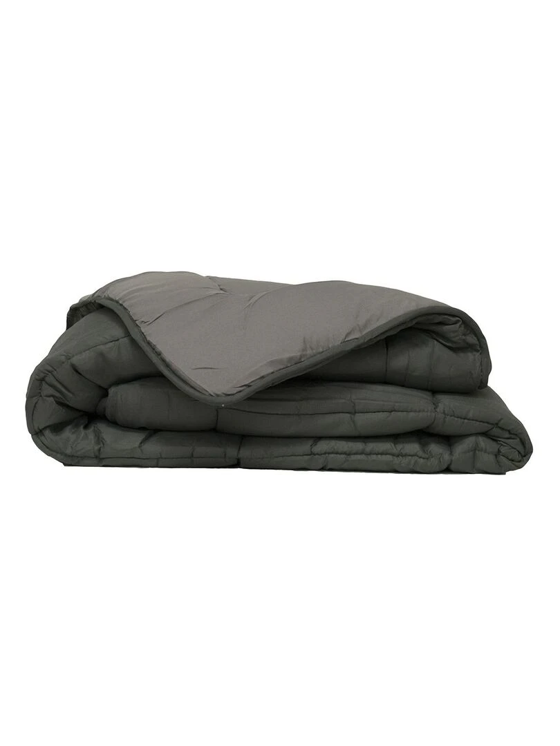 Couette réversible bicolore en microfibre 400 gr/m² Gris clair