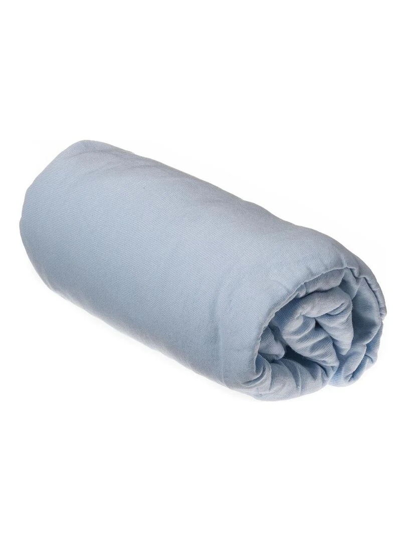 Lot de 2 Draps housse Dulce AKITEN RETAIL Blanc Bleu ciel