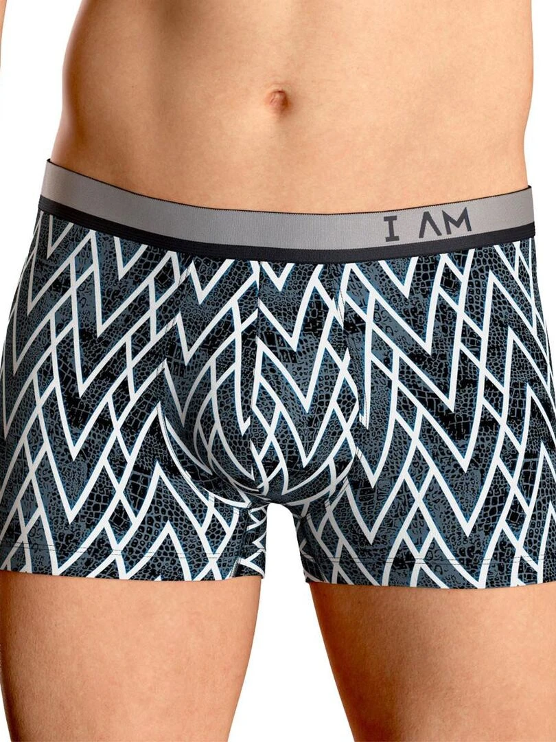 Boxer en lyocell motifs graphiques Monochrome Temple Bleu