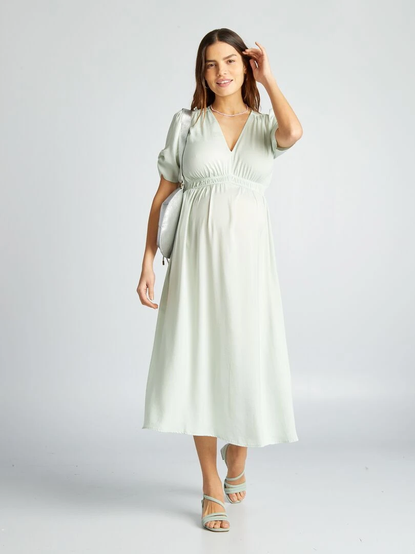 Robe de cérémonie grossesse   Vert pastel