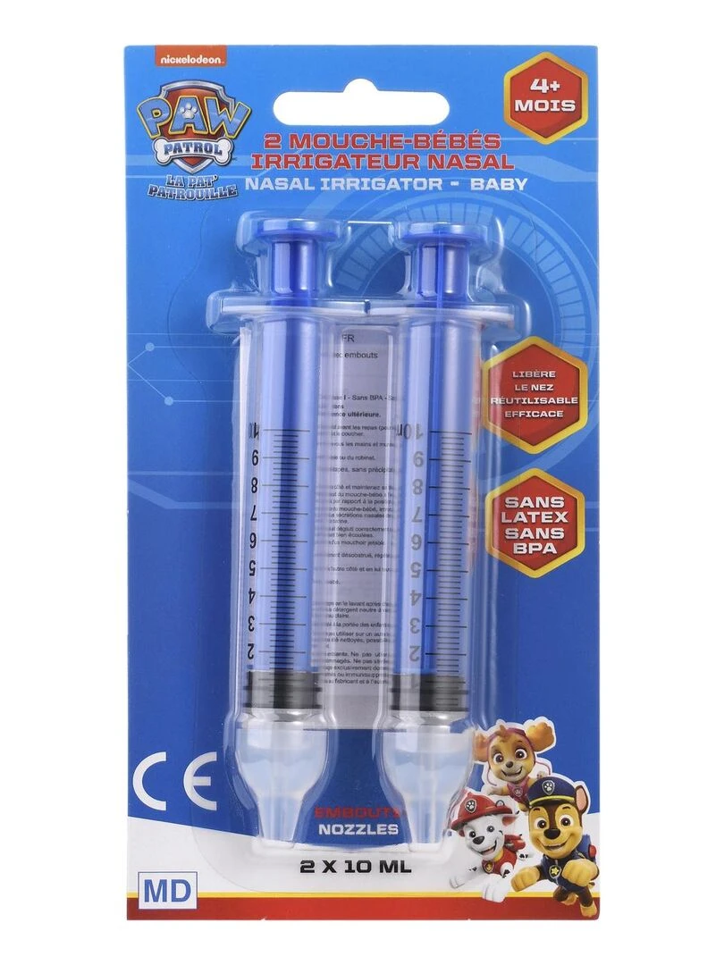 Lot de 2 mouches bébé PAT PATROUILLE Seringues pour le nez N/A