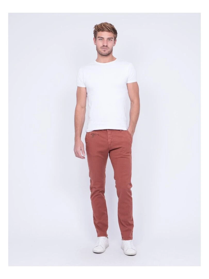 Pantalon chino VODELY   Rouge brique