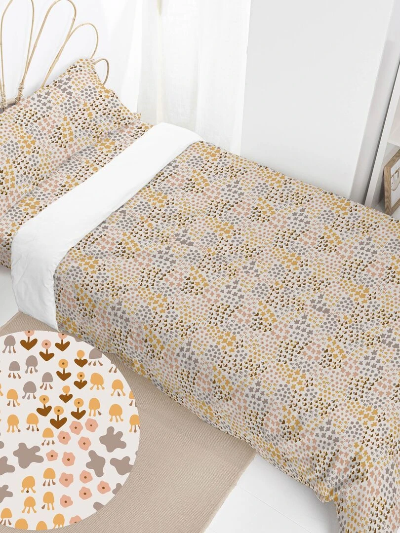 Parure housse de couette 2 pièces Autumn "Happyfriday" Blanc