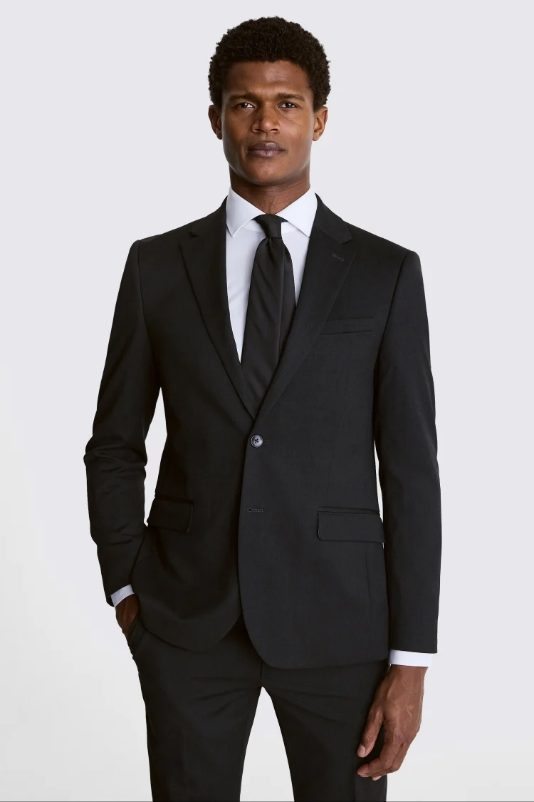Tailored Fit Grey Stretch Jacket   Buy Online at Moss